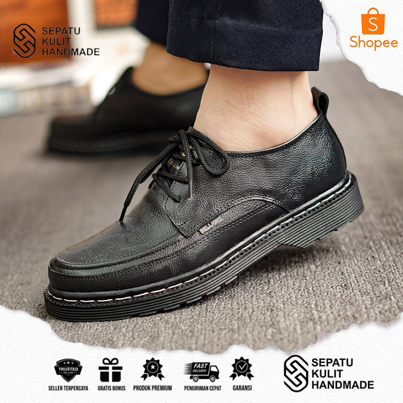 Leather Shoes Buat Bisnis Santai Gaya Nyantai Semi Formal - Sepatu Kulit Pria Kerja Kantor Kondangan