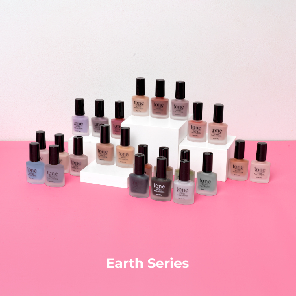 Tone Nail Lacquer Earth Palette Matte | Kutek Matte | Cat Kuku | Nail Polish | Kutek Halal Muslimah