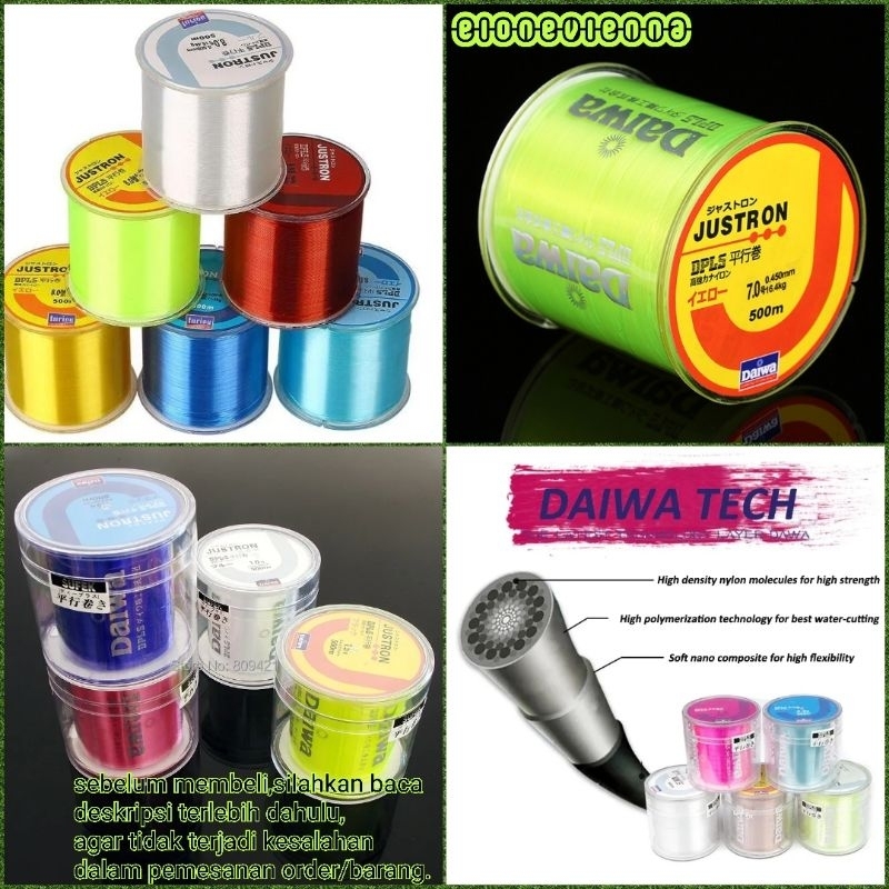 tali pancing / senar pancing daiwa justron original / ori utk mancing / pengikat minnow / umpan / po