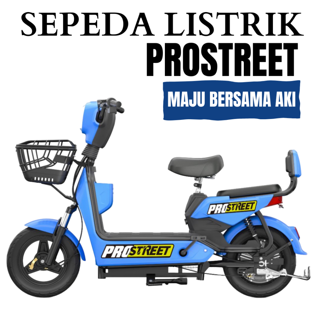 Sepeda Listrik Merk Prostreet Electric Bike - Biru
