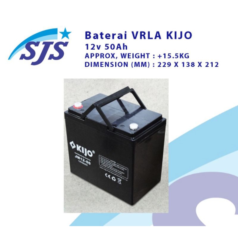 aki vrla 12v 50ah kijo