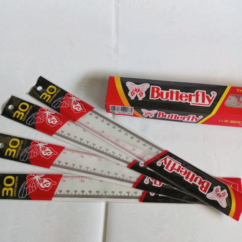 

penggaris sekolah butterfly 30 cm original product