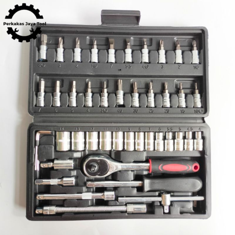 Kunci Sock Set 46 Pcs Kunci Shock Set Socket Set Mobil Motor Lengkap