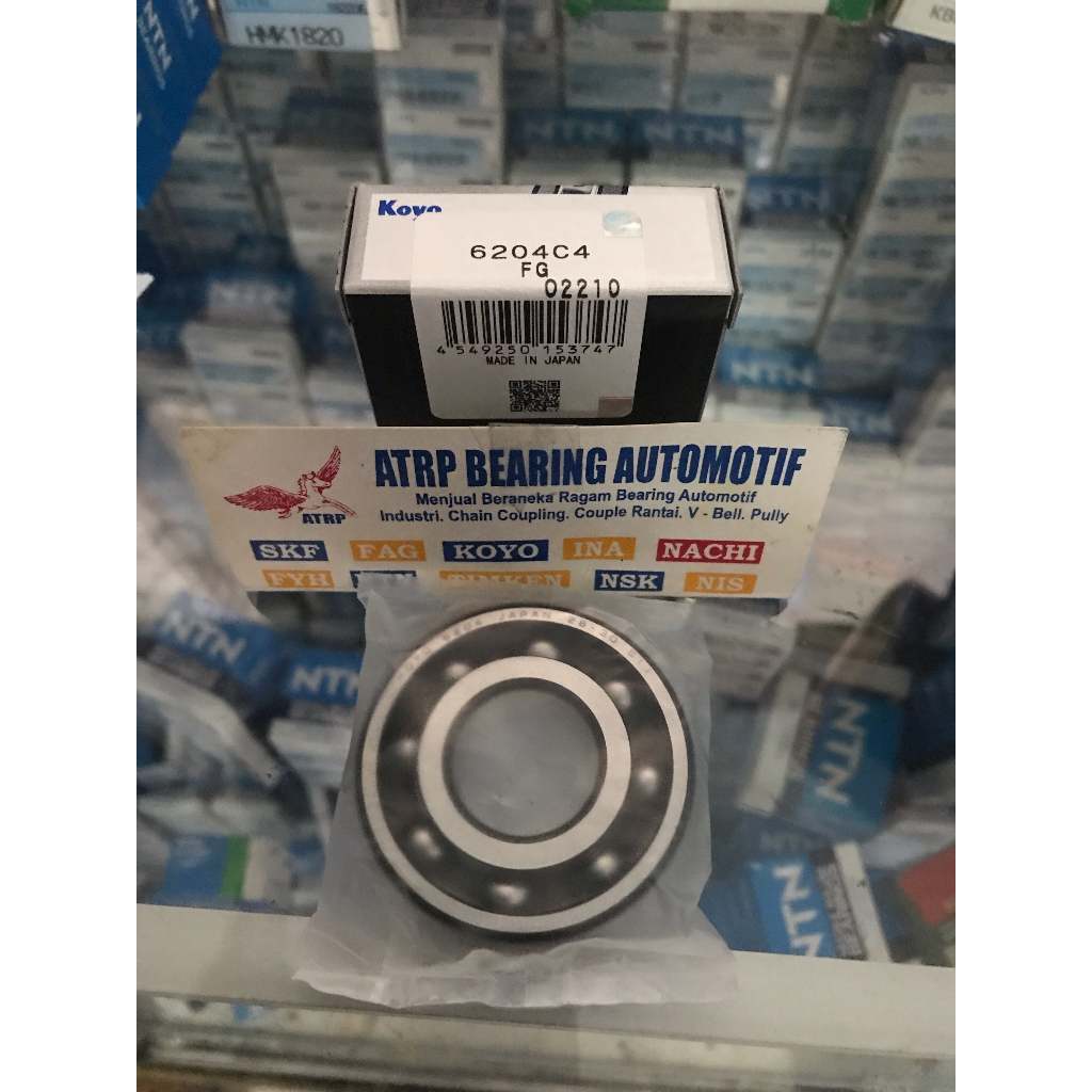 BALL BEARING 6204 C4 FG FIBER HIGH SPEED KOYO JAPAN SEMI TEFLON