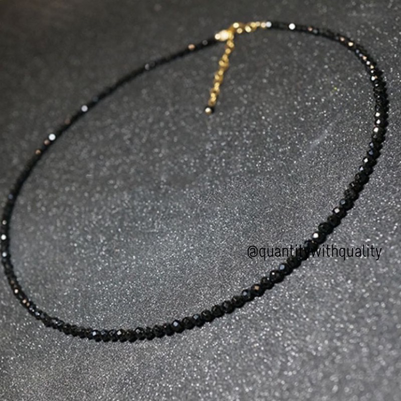 PROMO 11.11 Kalung Manik Kristal Hitam Mewah Wanita Choker Premium Korean Style