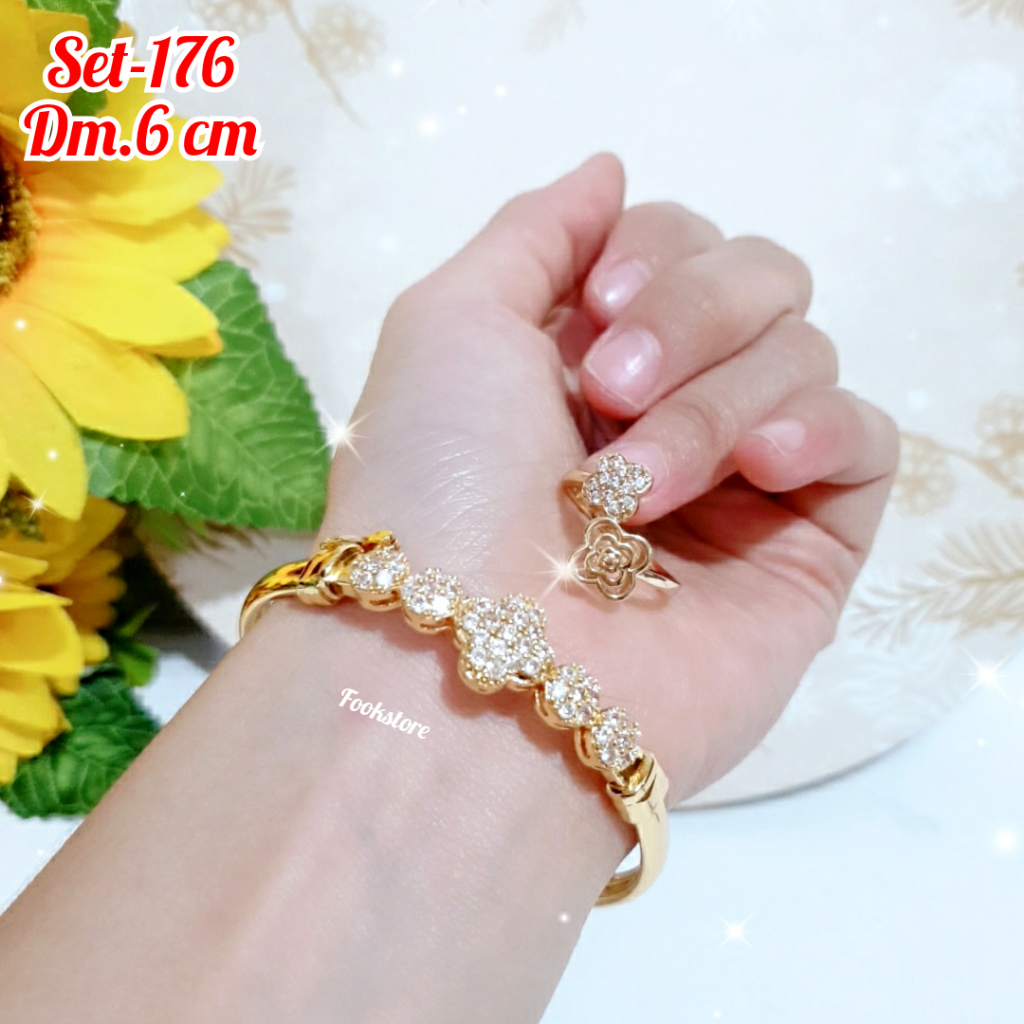 SET GELANG DAN CINCIN MOTIF PERMATA AKSESORIS XUPING/SET-176/SET-168