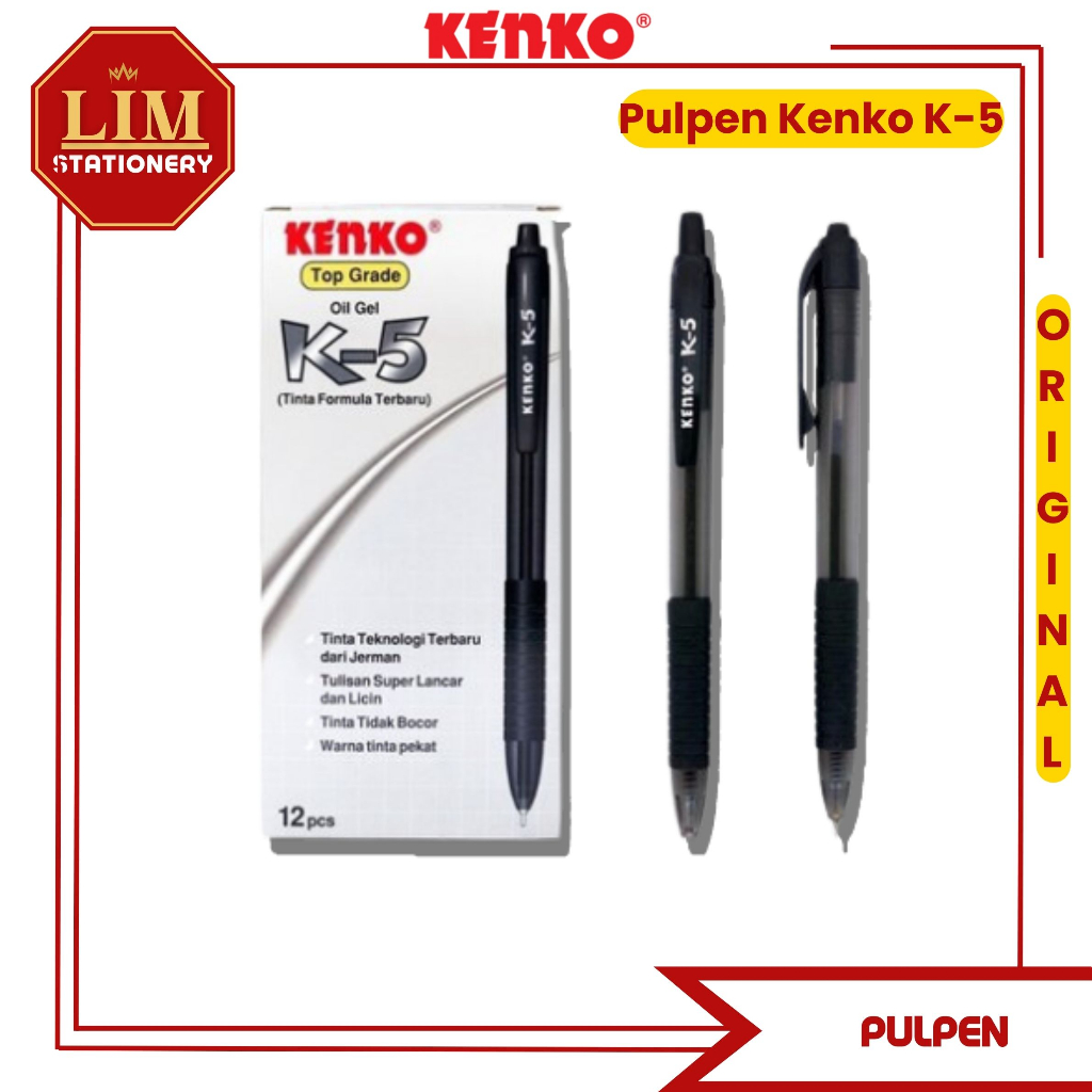 

Pulpen Kenko K-5 Oil Gel / Ball Pen (12 Pcs)