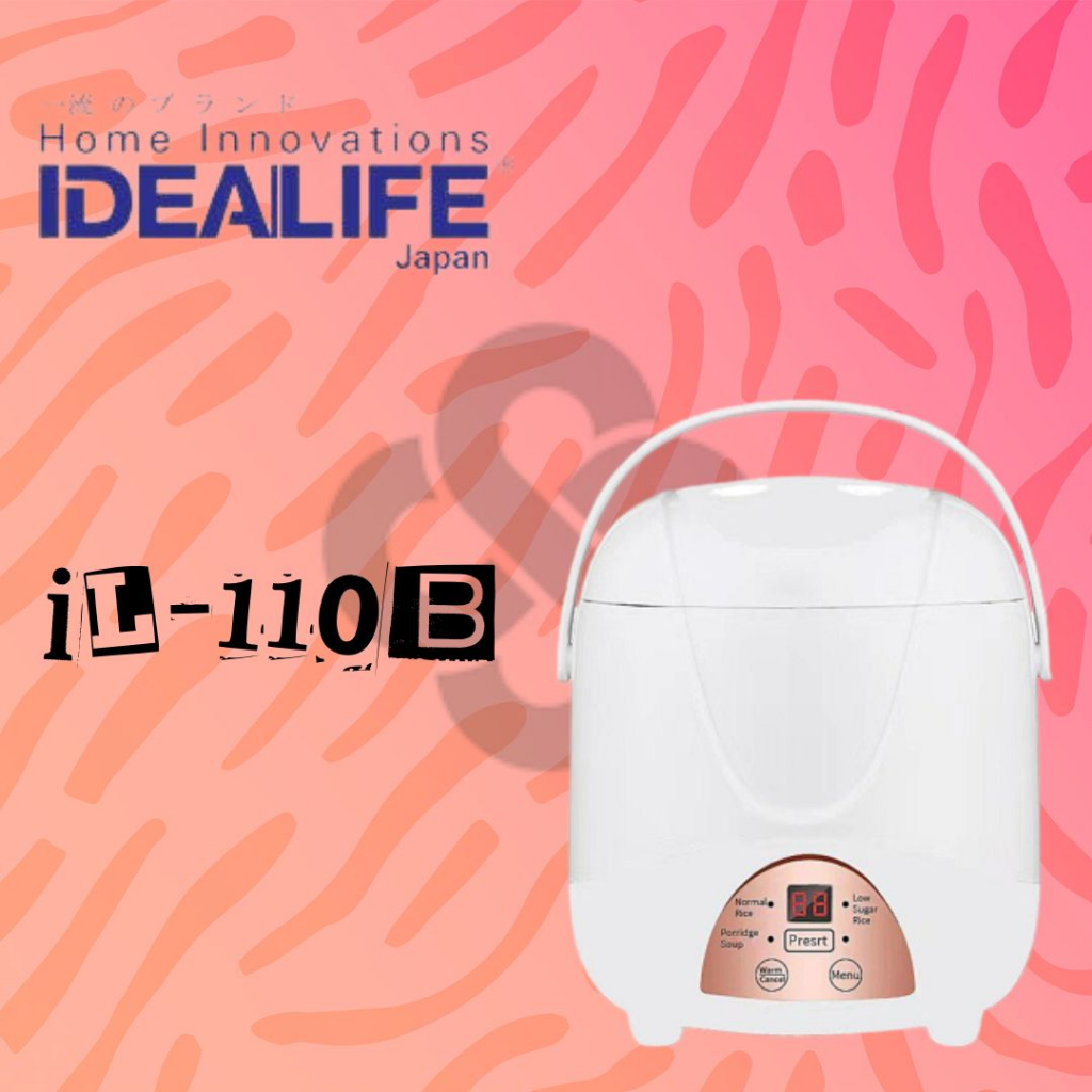 IDEALIFE Mini Rice Cooker Low Carbo 1.2 Liter - IL-110 B