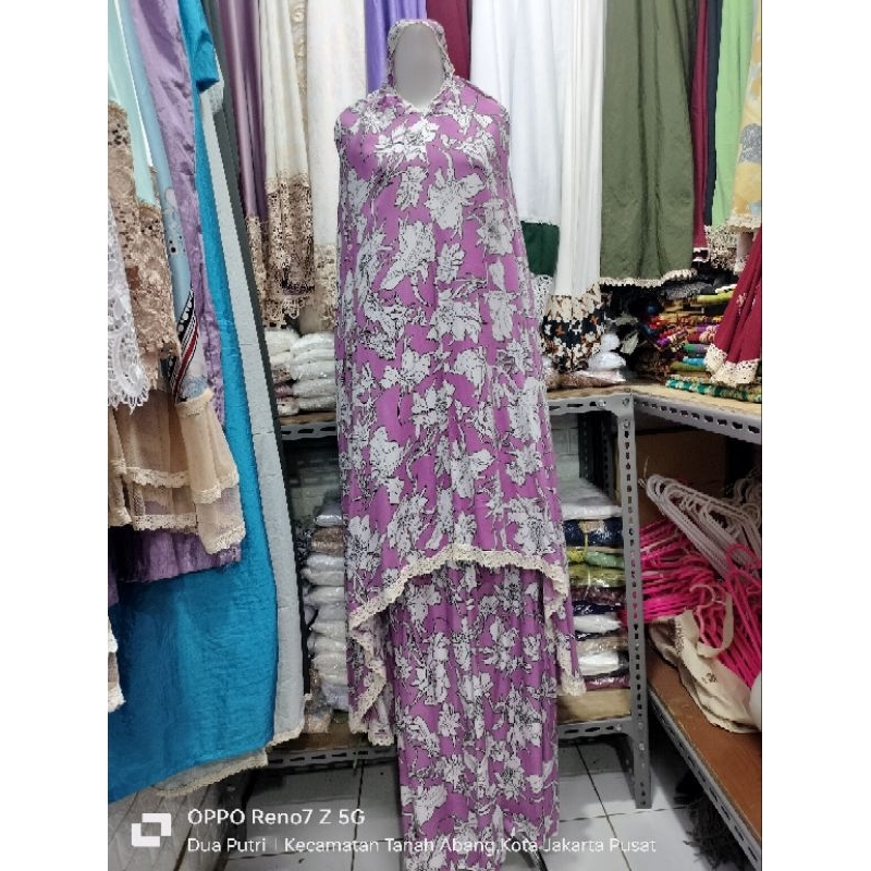 Mukena Bali 2in1 Motif Bunga Sepatu