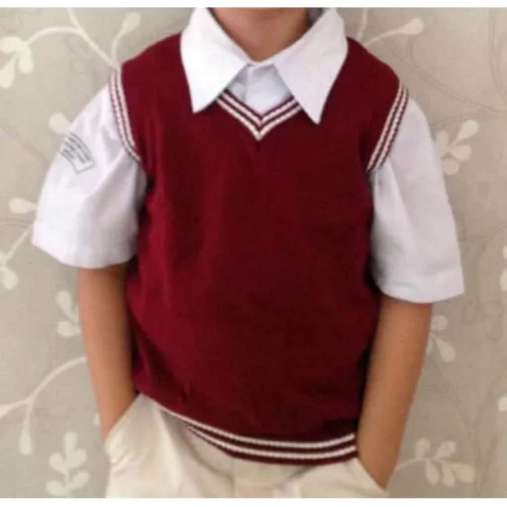 Rompi Rajut Sekolah / Rajut Anak Sekolah SD SMP / Rompi Rajut Tebal / Vest Dewasa