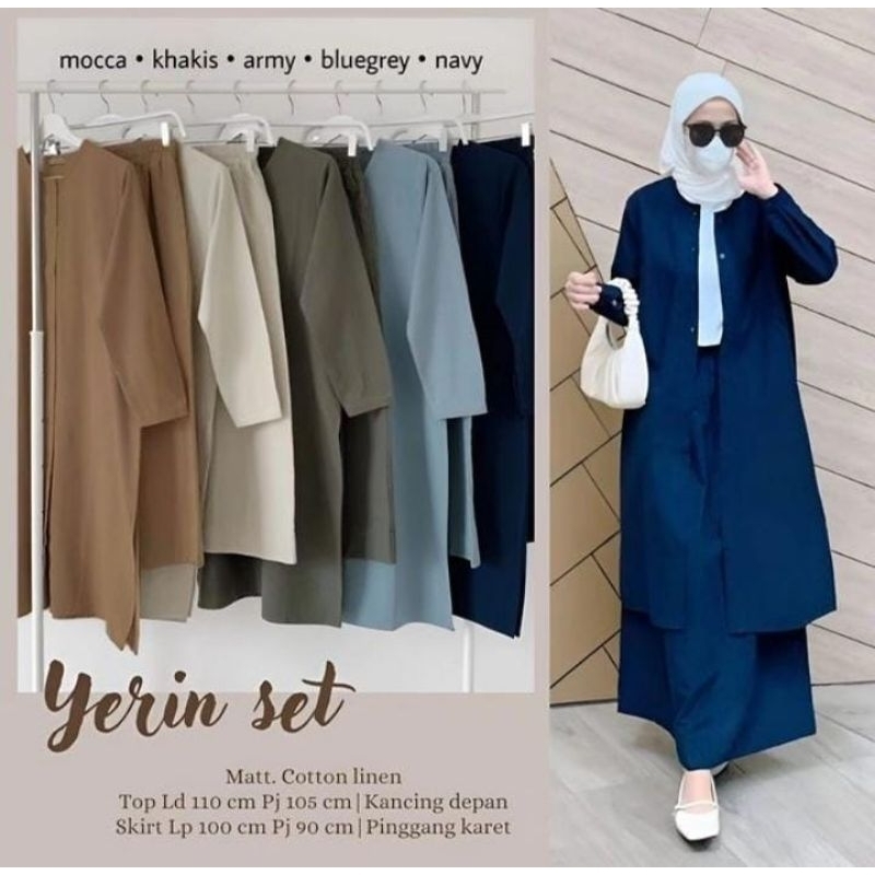 Setelan baju wanita - Set baju muslimah - Tunik plus celana kulot wanita - Outfit kuliah mahasiswi