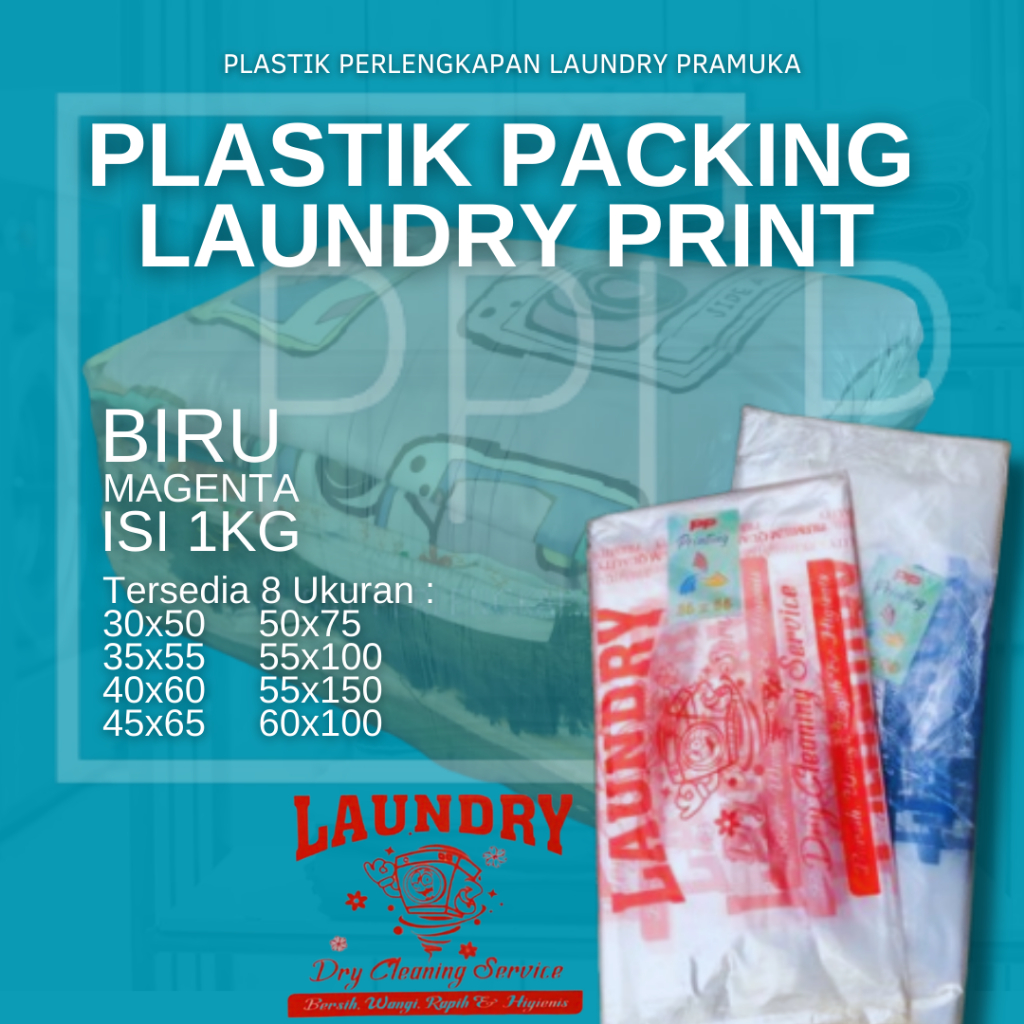 Plastik PP Packing Laundry Print Umum Kiloan Tebal