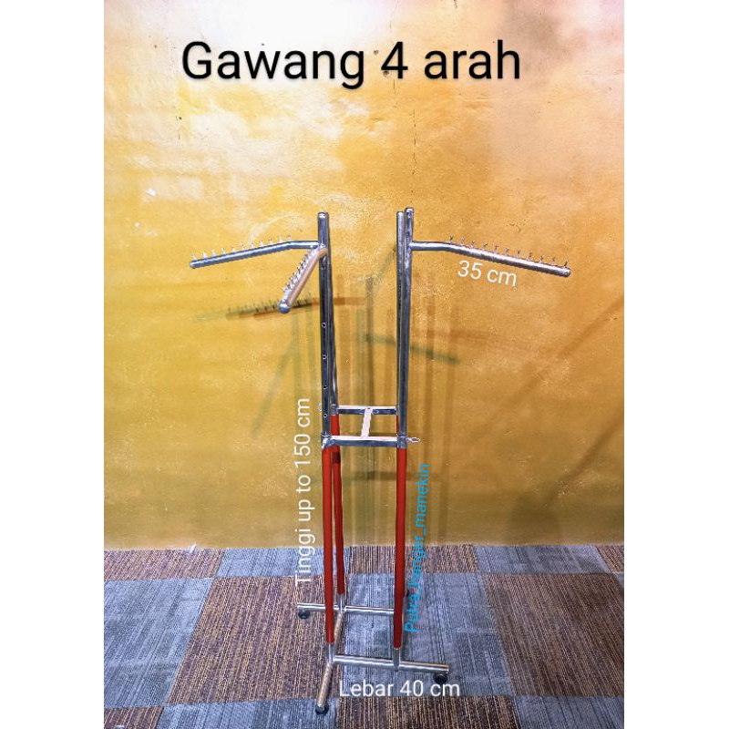 GAWANG BAJU 4 ARAH / STANHANGER ESTETIK / DISPLAY BAJU MINIMALIS / stand hanger toko baju minimalis/