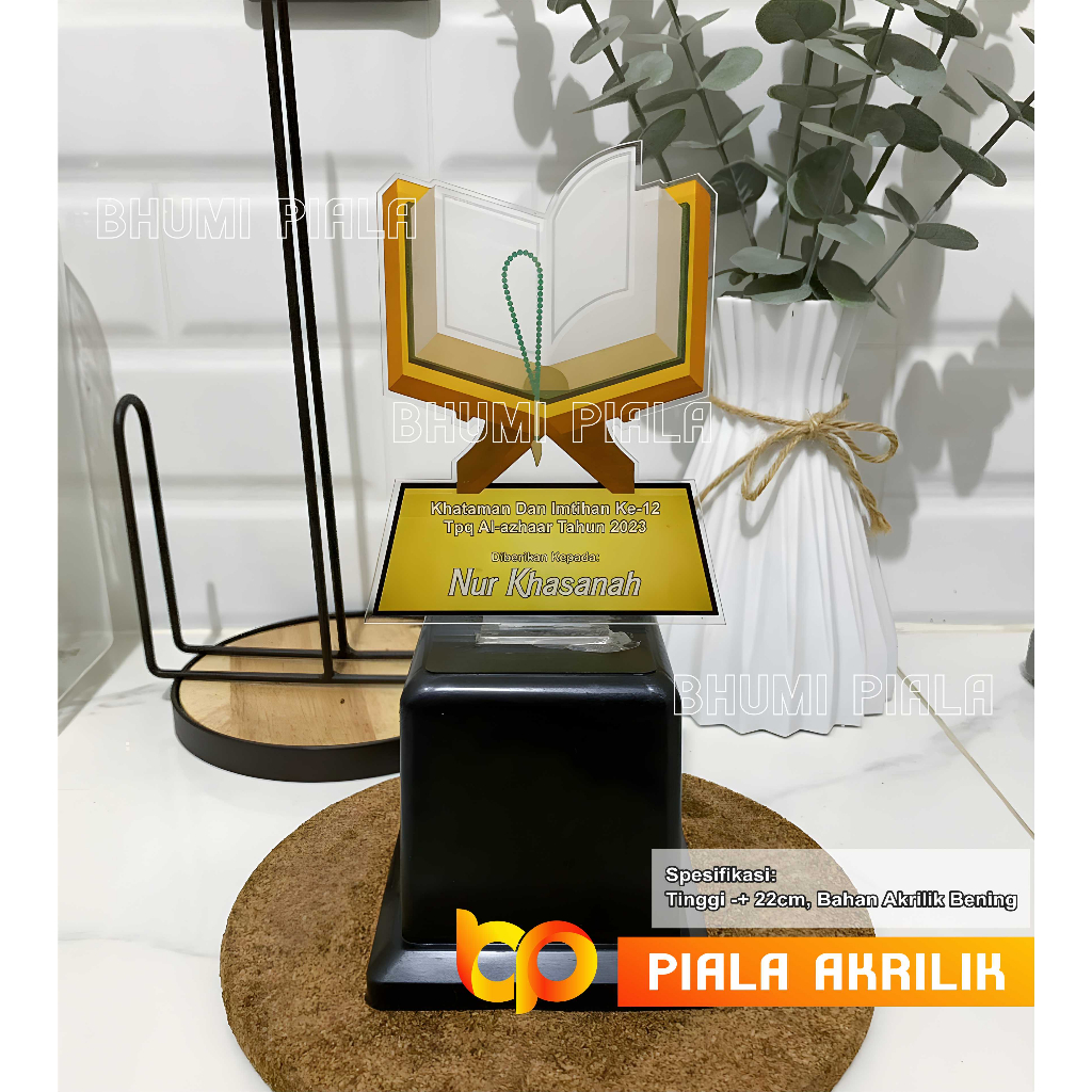 Piala Akrilik Al-Qur'an/Piala Tahfidz/Piala MTQ/Piala Mengaji / Piala Lomba Baca Al-Qur'an