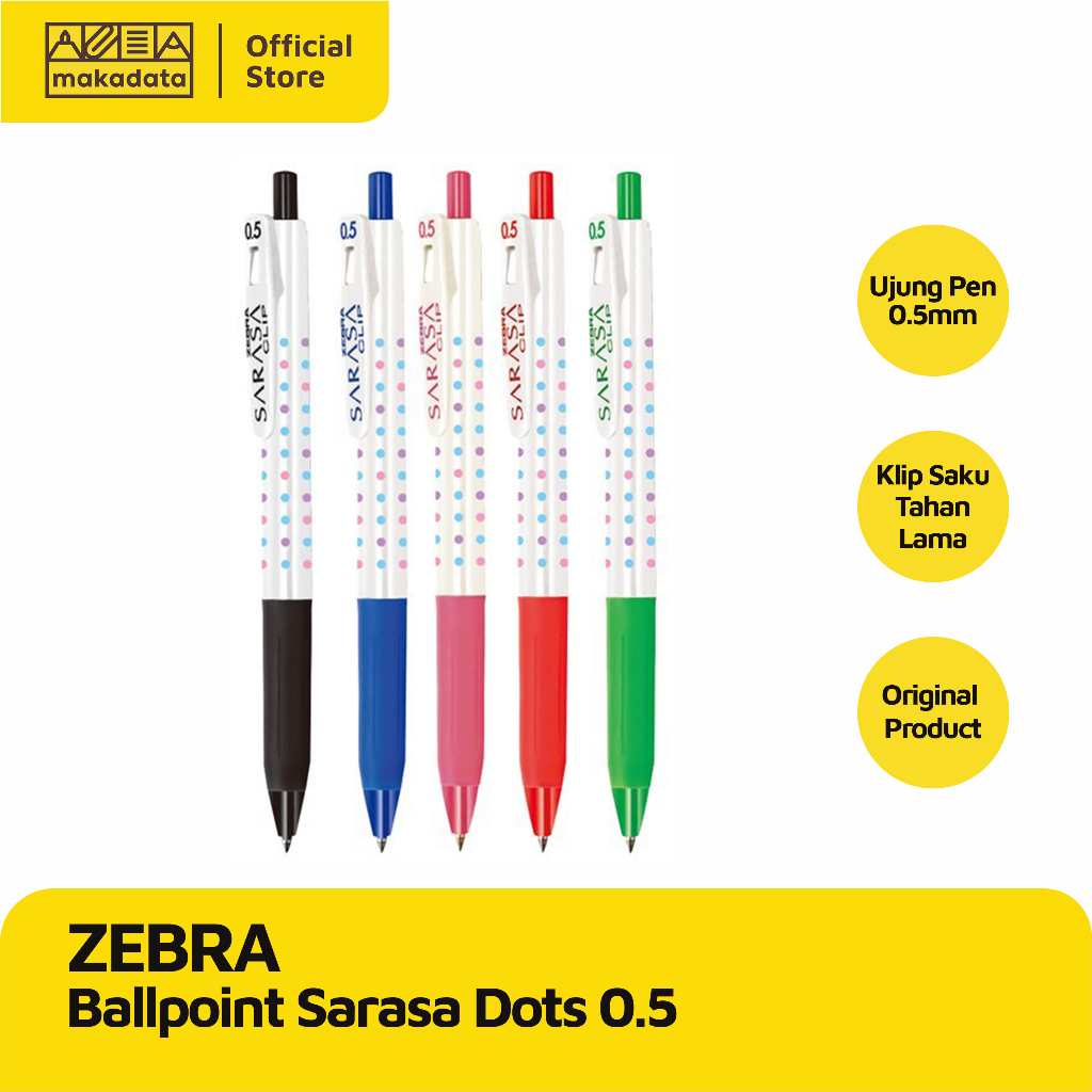 BALLPOINT / BOLPEN / PULPEN ZEBRA SARASA 0.5 DOTS MURAH