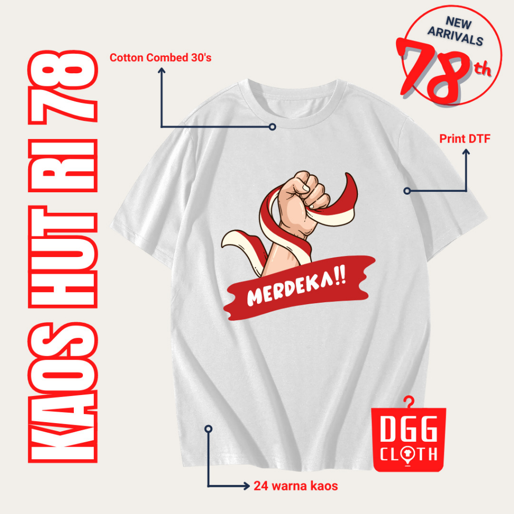 Kaos HUT RI Kemerdekaan 78, Baju HUT RI Kemerdekan 78 Type 9