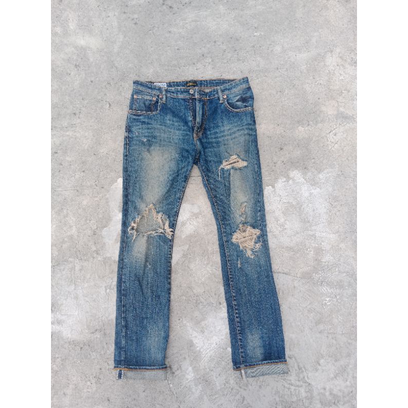 ripped jeans accent selvedge second