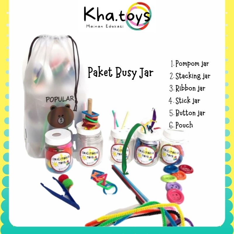 BUSY JAR 5 IN 1 - edu toys by khaw outfit mainan anak bayi montesori montessori sensori sensory toys