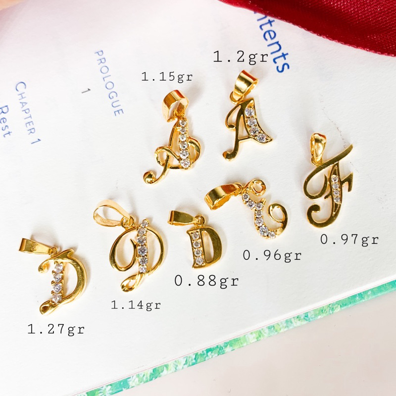 Liontin Huruf Emas A Y B V N  R N i V M A F D Emas Asli Kadar 700 Emas Tua