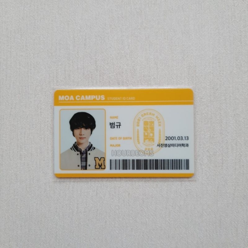 Official Photocard TXT 2021 Dream Week MOA Campus Student ID Card Beomgyu