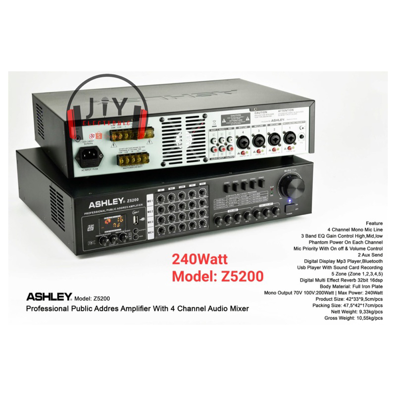 Amplifier Ampli Ashley Z5200 Z-5200 Z 5200 Professional Public Addres