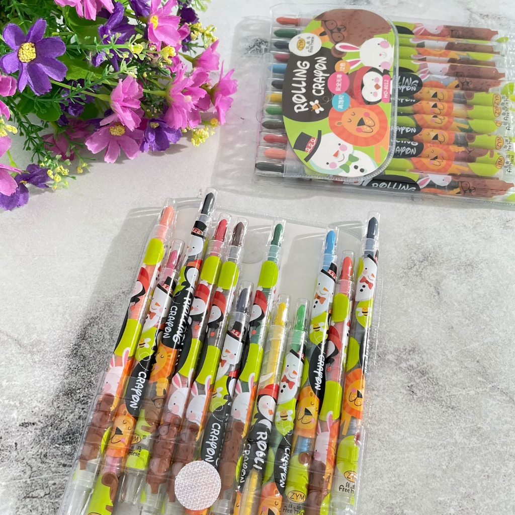 

Krayon Mewarnai Crayon Putar Karakter Beruang isi 12pcs Kode HO-8012 Berkualitas