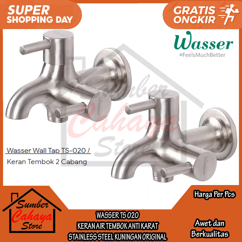 WASSER KERAN AIR TS 020 TAMAN TEMBOK SHOWER WASTAFEL BATHUP AER MANDI STAINLESS KERAN DINDING AIR DI