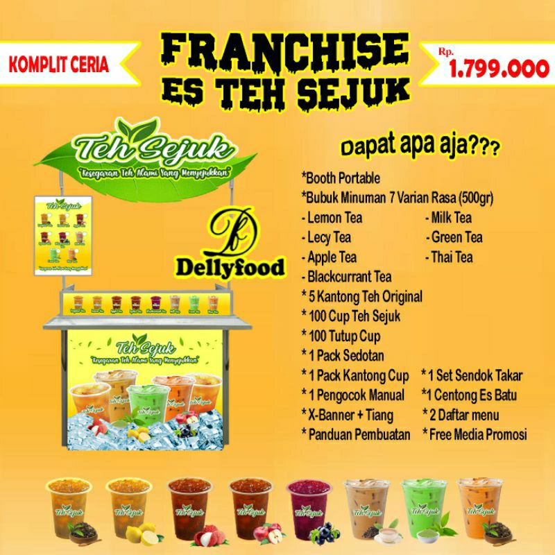 

Franchise Komplit Es Teh Sejuk/Paket Komplit dengan Grobak Portabel