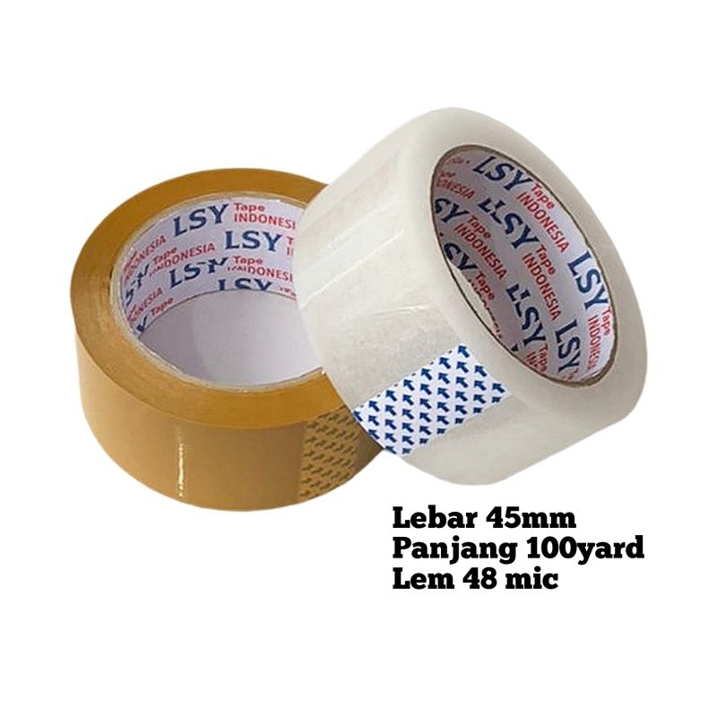 

lakban bening/coklat 100yard full tebal 48 micron LSY TAPE ( CBM )