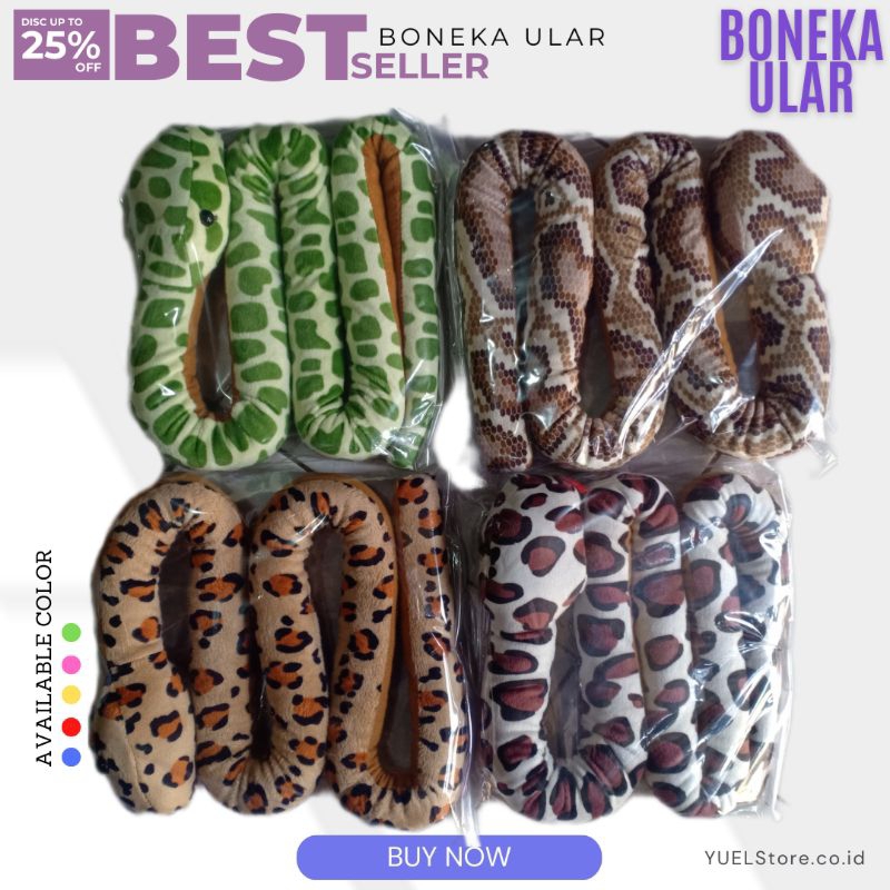 MURAH Boneka ular panjang 125 cm lucu lembut jumbo banyak motif