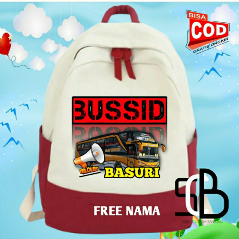 Tas ransel anak sekolah Bussid Telolet Basuri