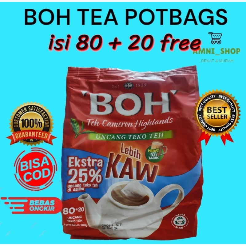 Teh BOH potbags isi 80 sangat cocok untuk membuat Teh Tarik Malaysia 160gr