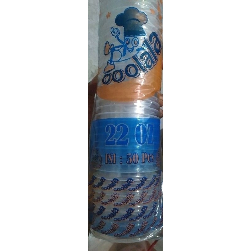 Cup Gelas Plastik Oolala 22 Oz Isi 50 Pcs