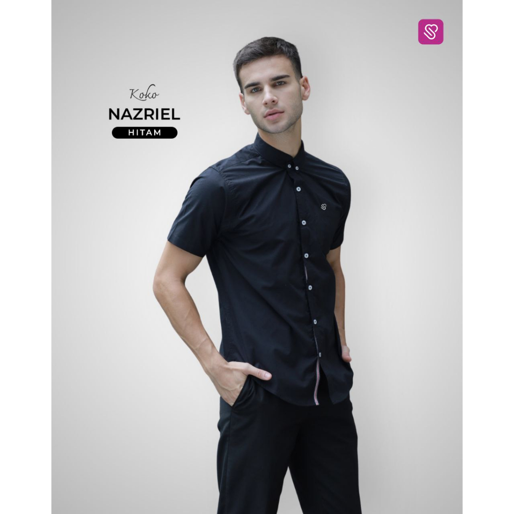 Kemeja Koko Lengan Pendek Polos Ukhti Munira Nazriel