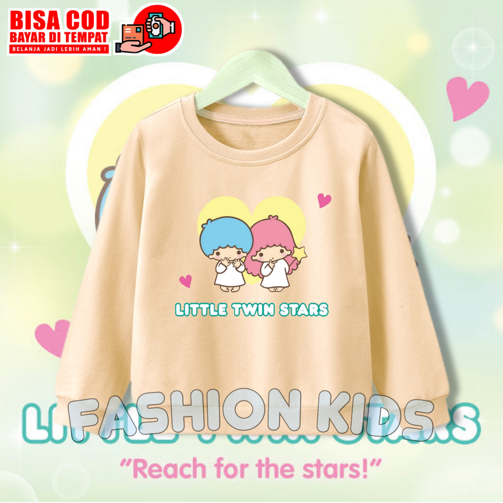 Sweater Anak Little Twin Stars / Crewneck Anak Little Twin Stars Lucu