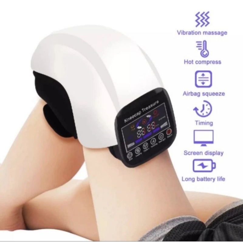 alat terapi cidera lutut hangat getar portabel rechargeable olahraga lansia