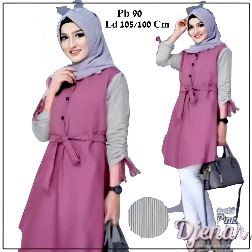 DJENAR TUNIK-BAJU MURAH BERKUALITAS TUNIK TERLARIS BAHAN CRINGKLE PARIASI KATUN SALUR TANGAN SERUT P