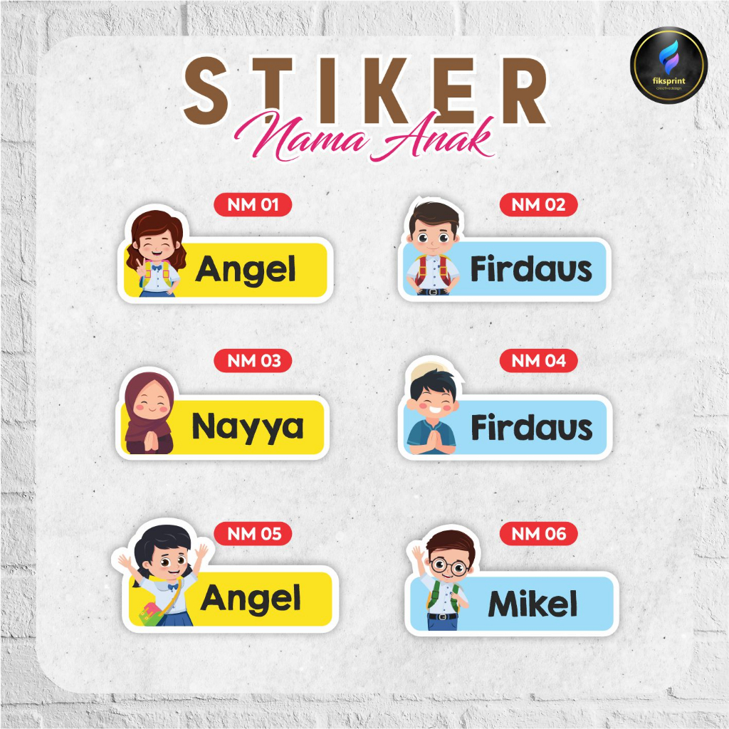 

Stiker Nama Anak Murah / Label Nama Anak Custom Lucu Murah