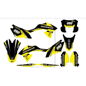 decal stiker klx bf warna kuning hitam
