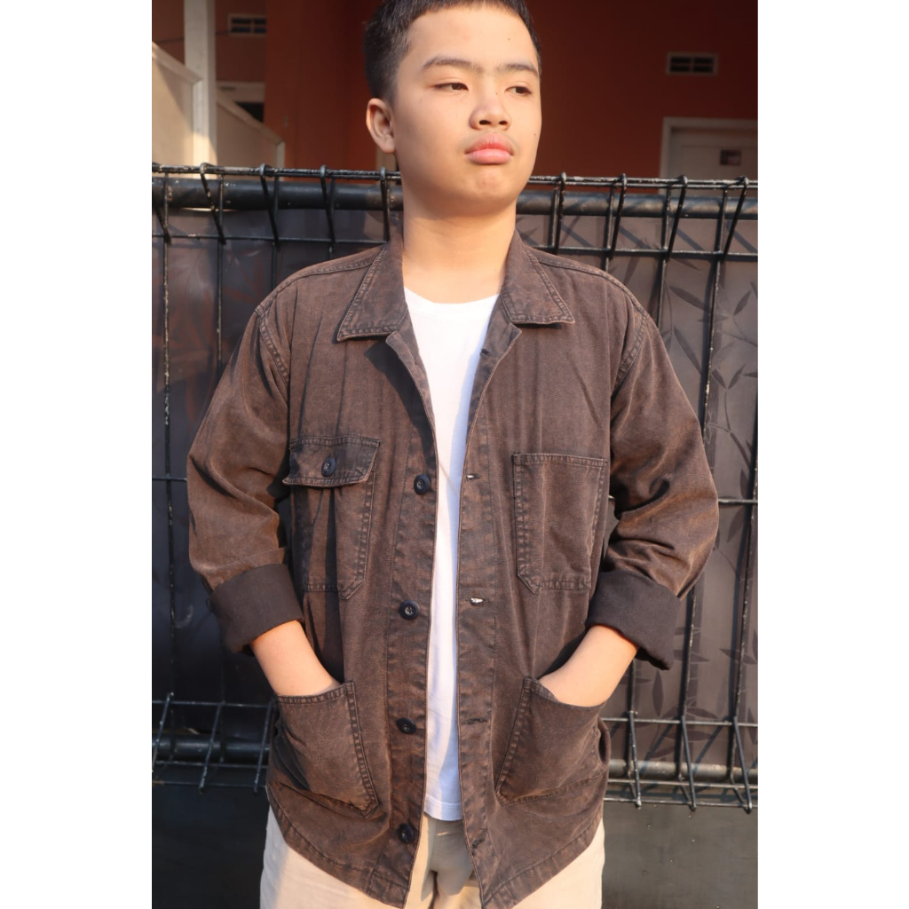 JAKET WORKSHIRT || JAKET TRUCKER || JAKET BLACK WASH || TRUCKER || WORKSHIRT