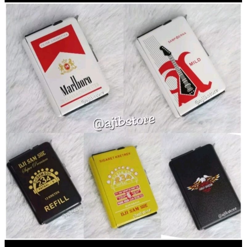 KOTAK ROKOK DAN KOREK API/TEMPAT ROKOK ROKO DAN KOREK GAS KOREK API MOTIF