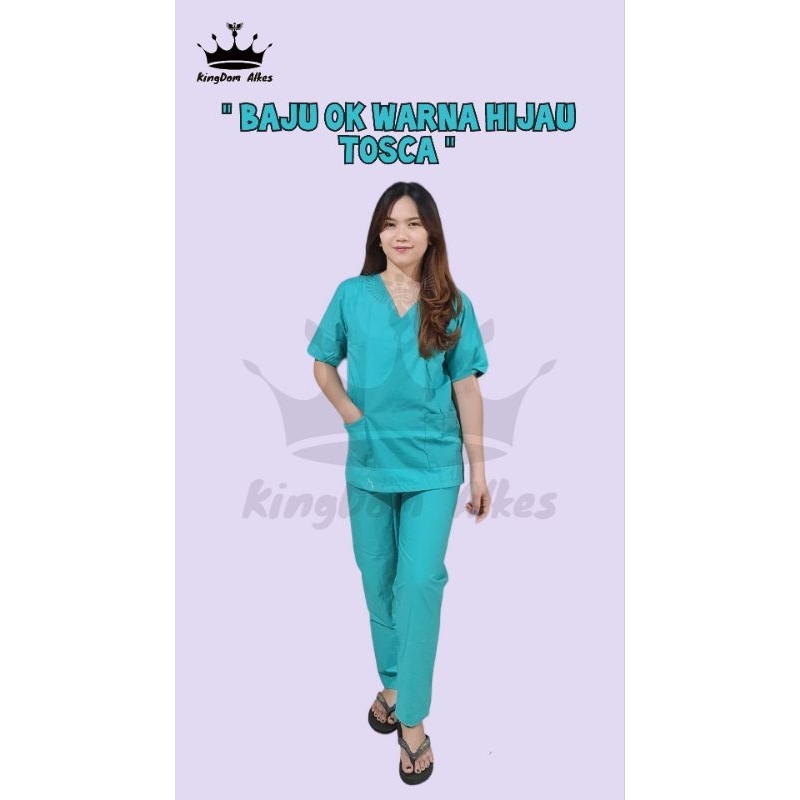 Baju OK/Baju Jaga Medis Warna Hijau Tosca
