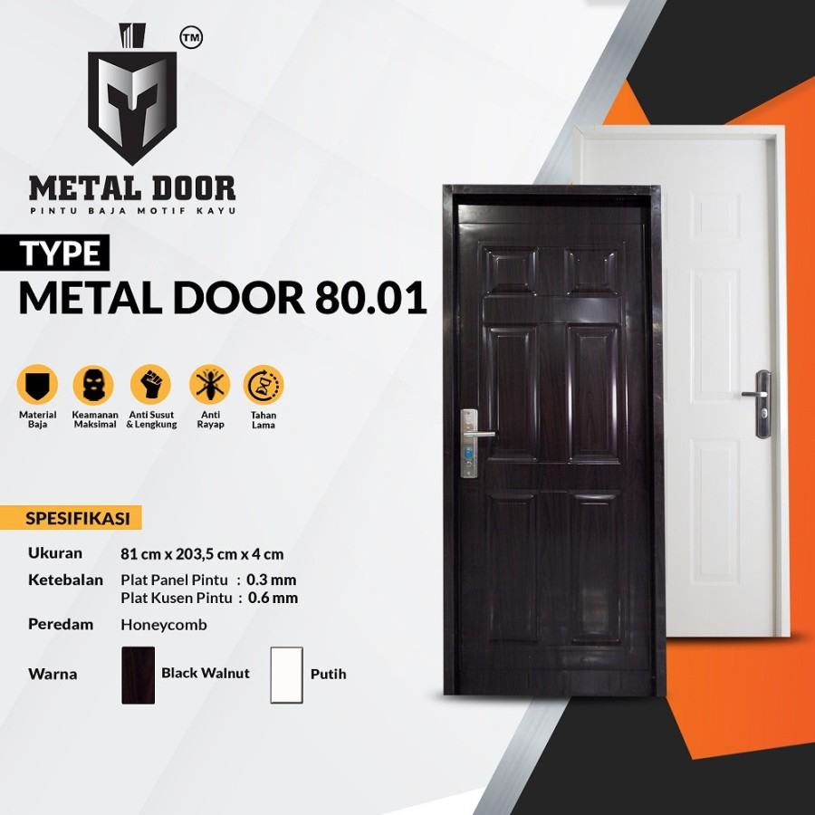FORTRESS Pintu Baja Metal Door 80 80.01 80X200