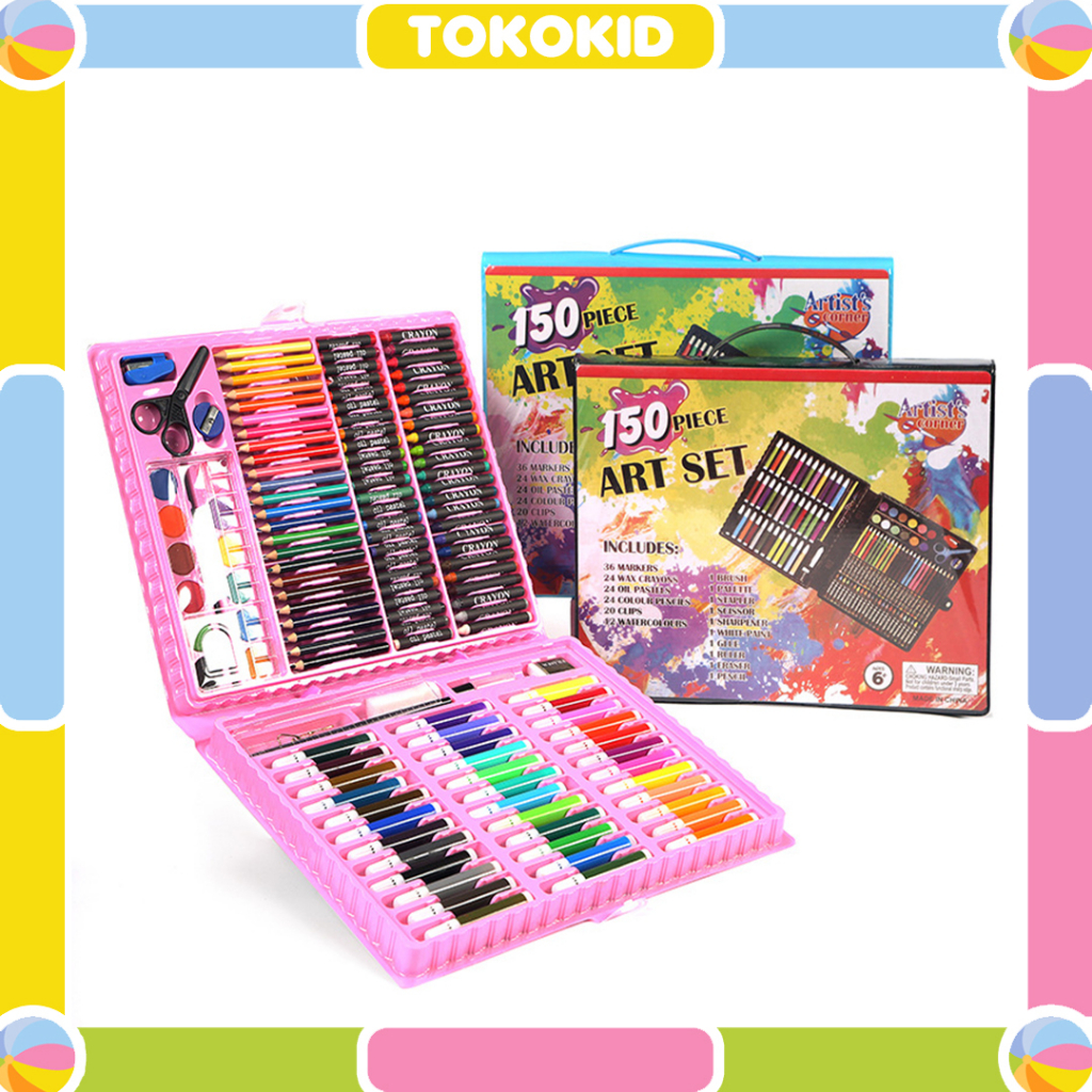 

Krayon Set Koper Alat Lukis Lengkap Crayon Full Set Kualitas Impor 150 PCS STY10