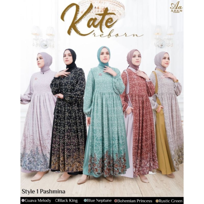 RIHAIA | (Style 1) Kate Dress Reborn Set Pashmina / Khimar by Aden Hijab