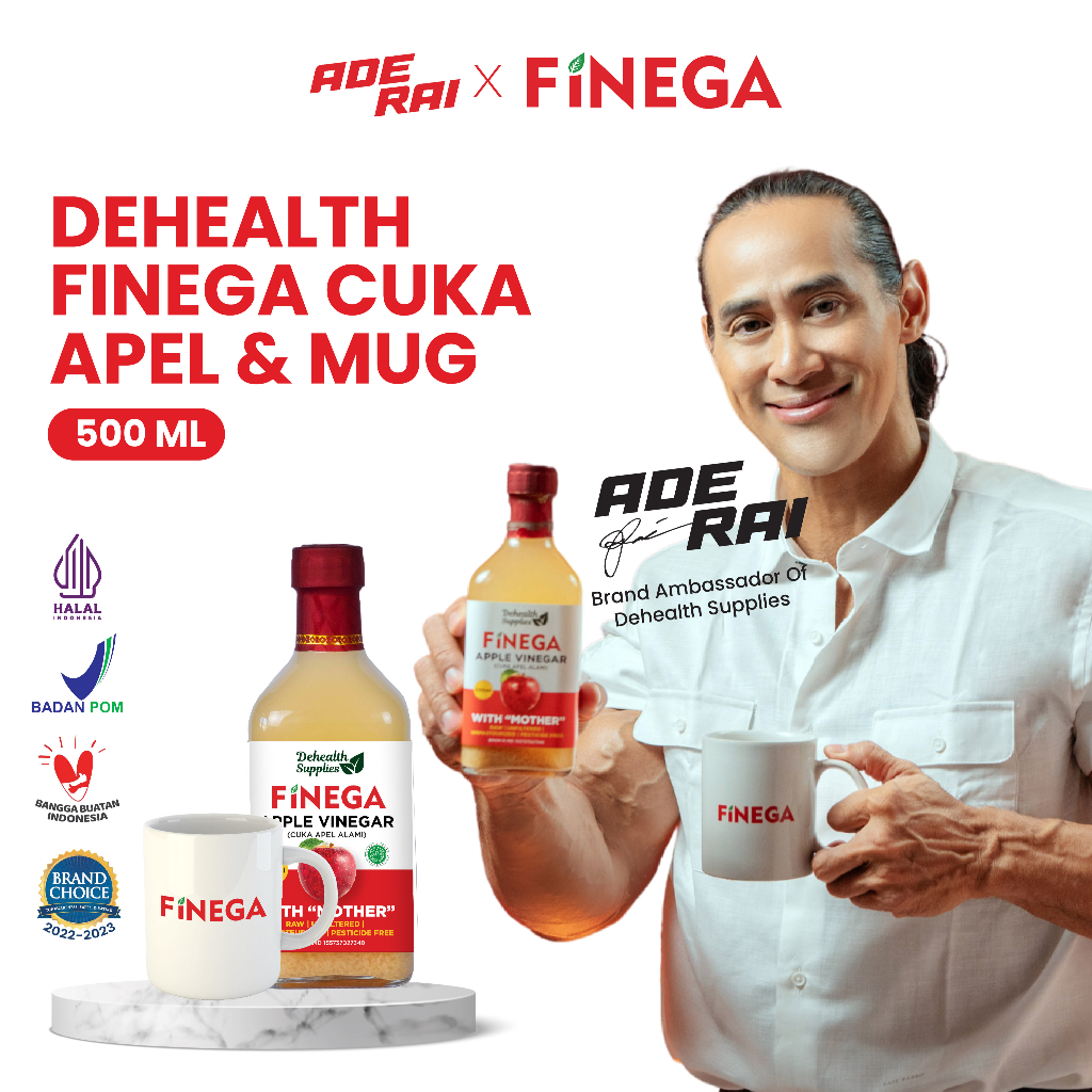 ADE RAI x FINEGA BUNDLING (Cuka + Mug) 500ml Kaca