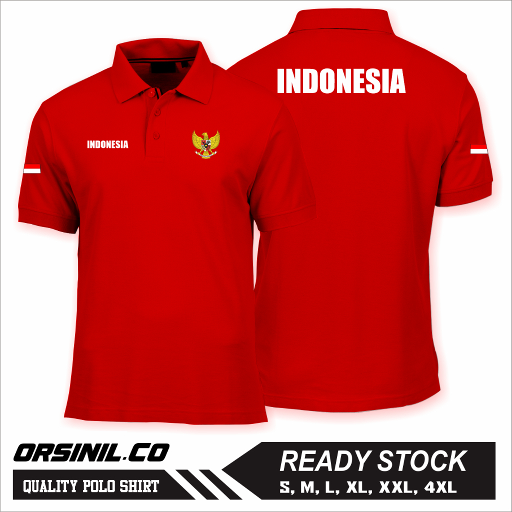 Polo Shirt Kaos Polo Kerah Edisi Kemerdekaan Indonesia