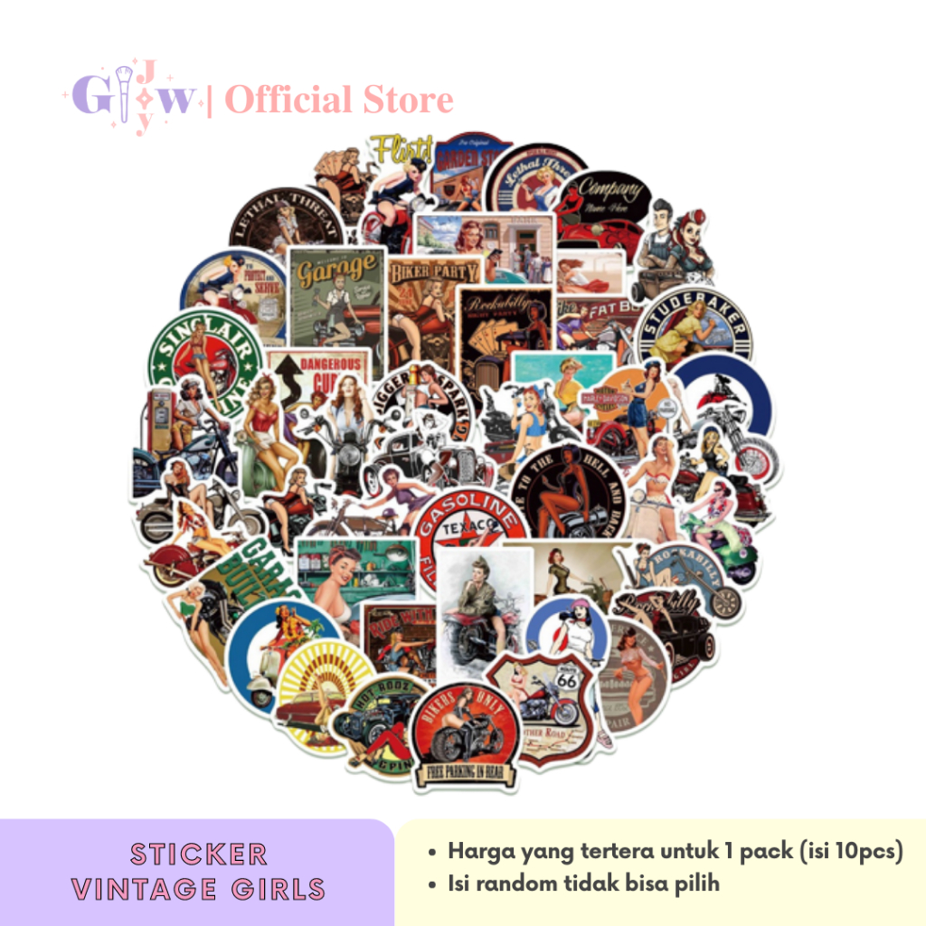 

A6034 STICKER 10PCS (VINTAGE GIRLS) anti air notebook scrapbook label tempel motif kartun superhero super hero unik lucu atk alat tulis murah kartun komputer leptop handphone hp smartphone koper laptop tembok kulkas girl motor motorcycle harley women