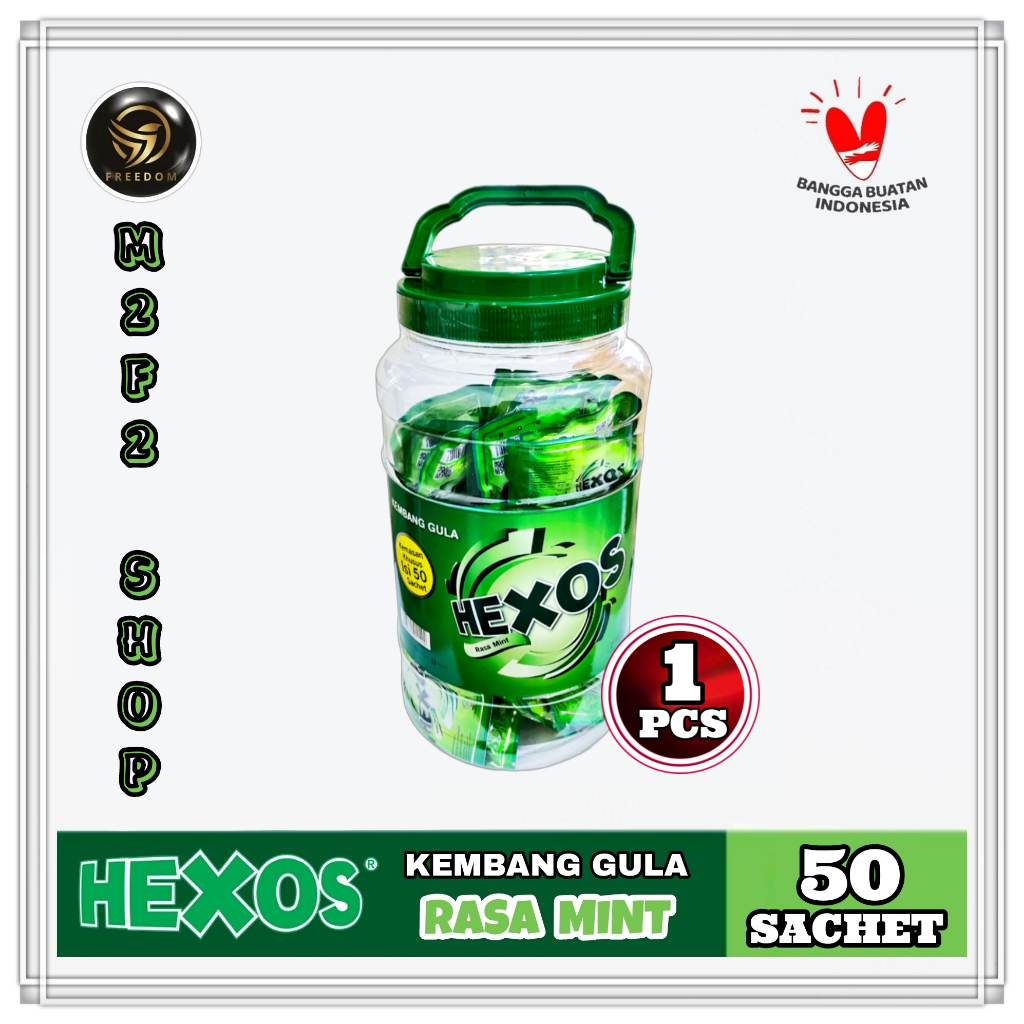 

Permen Hexos Mint Jar | Toples isi 50 Sachet - 625 gr (Kemasan Satuan)