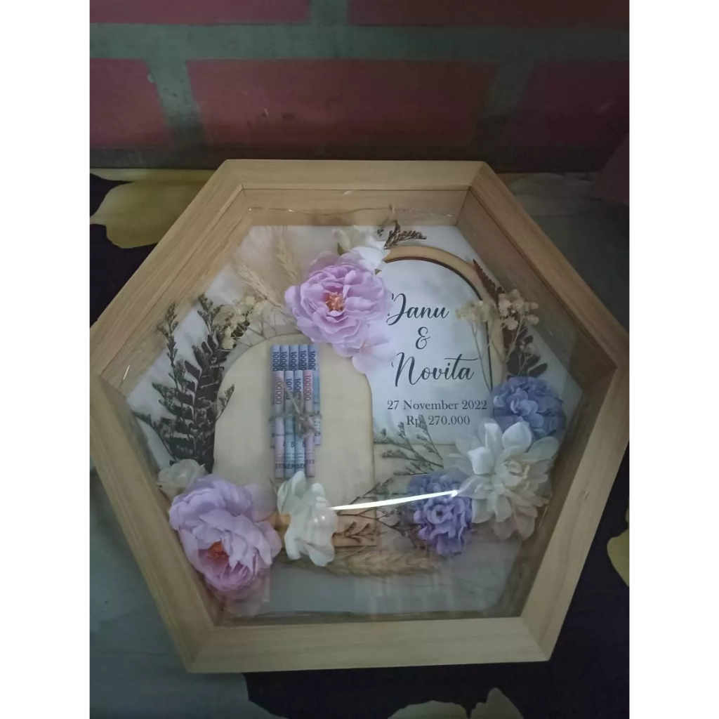 Frame Mahar Hexagonal / Bingkai Mahar Pernikahan